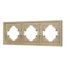 Изображение Рамка 3 поста пластиковая Arlight TENDO, золото светлое soft-touch 054651