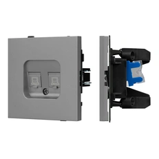 Изображение Двойная компьютерная розетка RJ-45 Cat.6 Arlight TENDO графитовый матовый 054102
