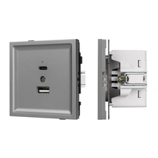 Изображение Модуль USB зарядки Type-A+C QC3.0 Arlight TENDO графитовый матовый 054096